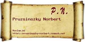 Pruzsinszky Norbert névjegykártya